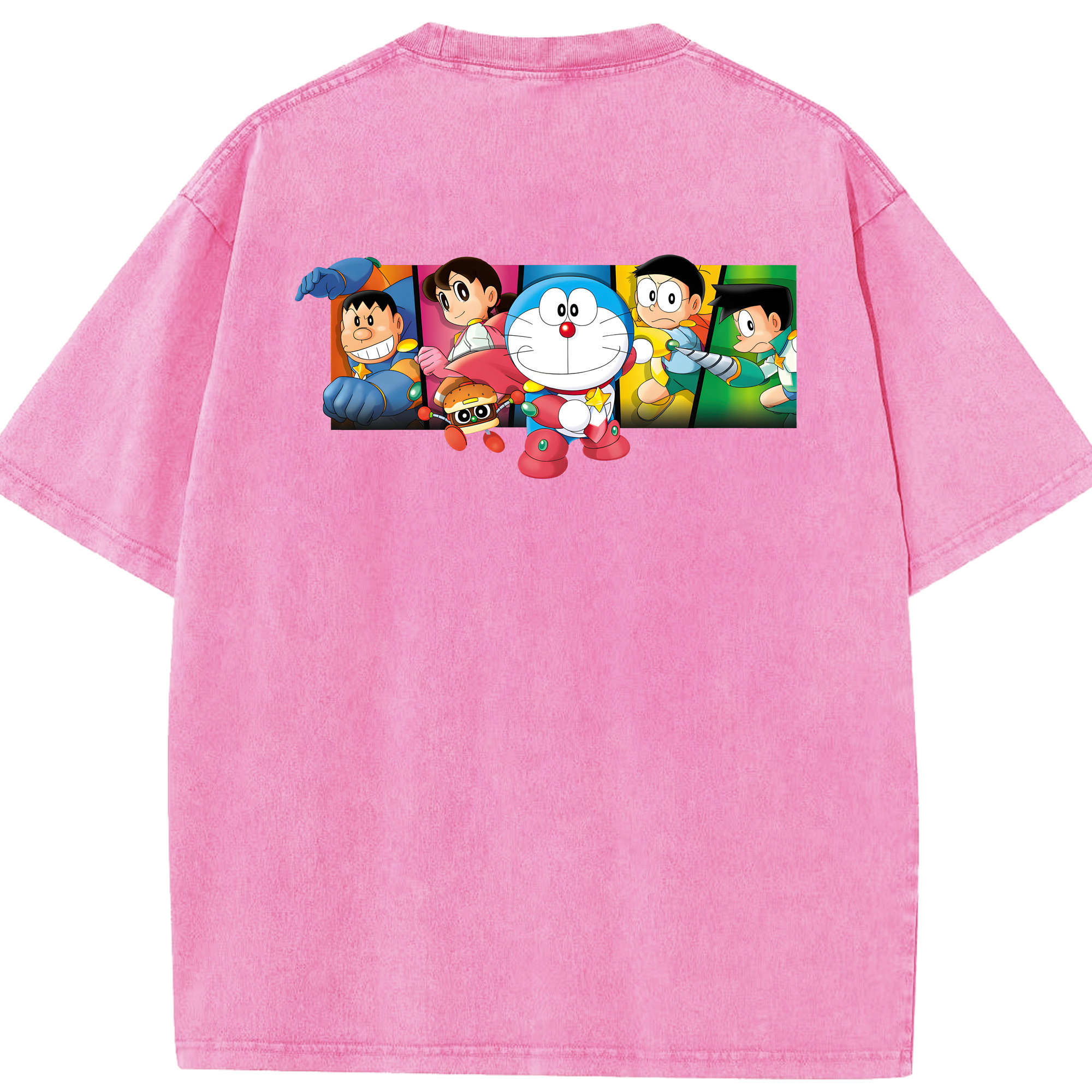 （画像用） ドラえもん Doraemon 綿100% ヴィンテージ風 半袖Tシャツ（背面プリント）
